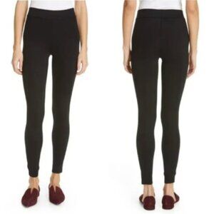 Vince Black Ponte Leggings Viscose Nylon Blend High Rise Slim Quiet Luxury-XS